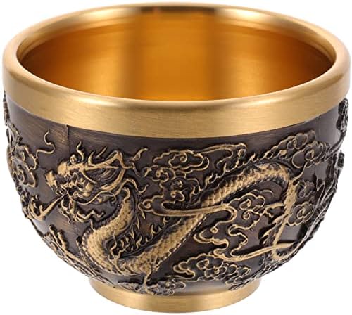 Чаени Чаши ARTIBETTER Кунг-фу, Китайска Чаена Чаша Мед, Реколта Чаша за Дегустация на Чай с Изображение на Дракон, Традиционни
