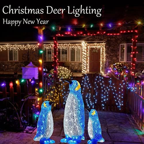 Коледна декорация с осветление във формата на Пингвин, Акрилни Коледни Украшения във формата на Пингвин С