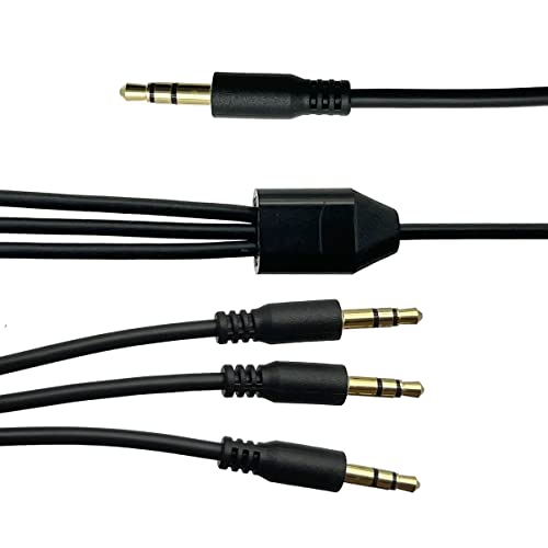 3,5 мм стерео мъжки /мъжки на 3 щепсела Y-образен аудио кабел-сплитер (Включете три комплект високоговорители за смартфон