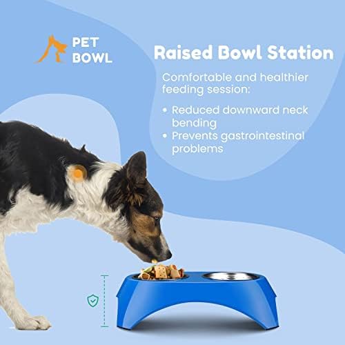 Flexzion Повдигнати купа за кучета - Издигнати купички за кучета със средни размери, Подвижен Купа за храна и вода