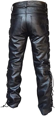 Мъжки Байкерские Панталони От Изкуствена Кожа Vintage Готически Панталони в стил Steampunk, Пънк, Хип-Хоп, Метални