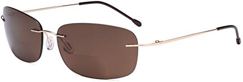Eyekepper Бифокални очила без рамки Женски Мъжки Леки Бифокални Ридеры за четене под Слънцето - Кафяви лещи +1,50