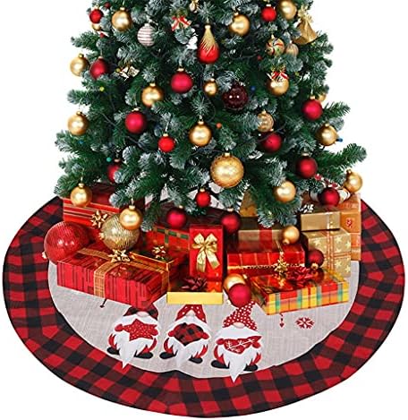 FHGMZJY 48 инча Пола за елхи от кариран плат, Коледен килим, Домашен подложка за настилки, Декорация, Коледна