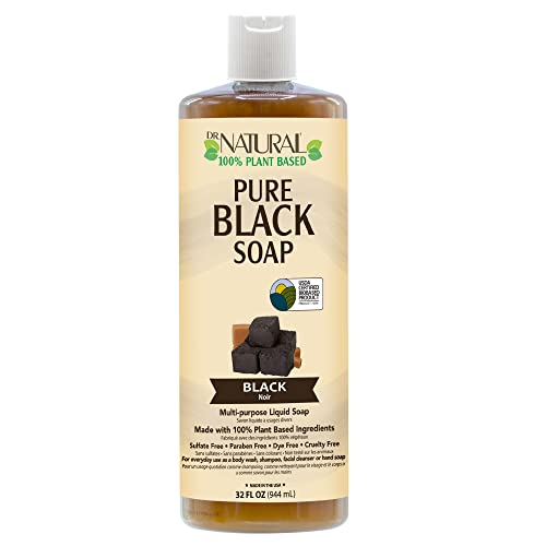 Кастильское сапун Dr. Natural 32 унции (Черно, 32 грама)