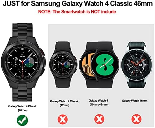 V-MORO Galaxy Watch 4 Класически каишка, Samsung Watch 4 Classic Band 46 мм За мъже, Без пропуски, Твърди Каишка от