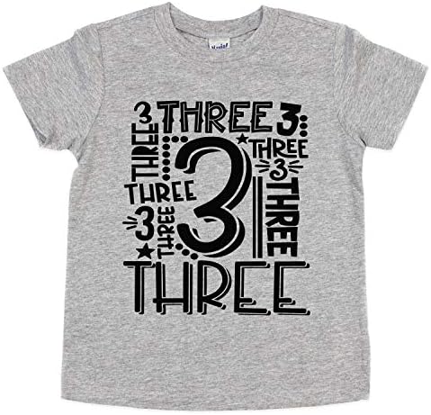 Тениска за Три Момчета и Момичета на 3-тия Рожден Ден, Подарък За Деца, Детска Празнична Тениска