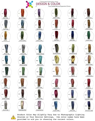 Конци за бродерия на кръстат бод Вълшебен цвят, различни на цвят, Опаковане на мулине за бродиране, 8,7 Ярд, Bonfire,
