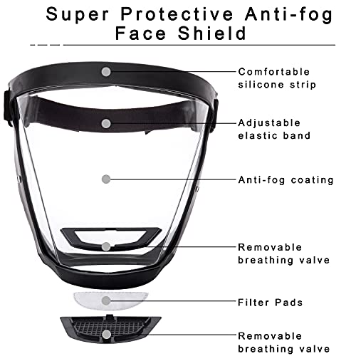 Филтри Neozio PM-Суперзащитная маска за лице против замъгляване, напълно прозрачна маска за лице унисекс Hd, множество