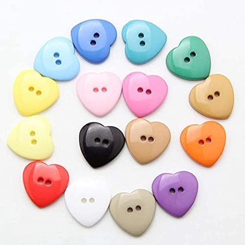 100шт Разноцветни копчета във формата на сърце, Копчета за шиене на дрехи със Собствените си ръце, Копчета за бродерия