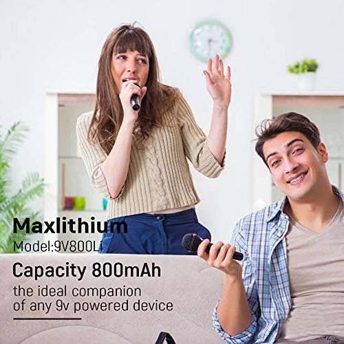 акумулаторни Батерии maxlithium 9v, Литиево-йонна Батерия с капацитет 9 800 Волта ма 7200 МВтч, 3 серии с бързо зарядно устройство