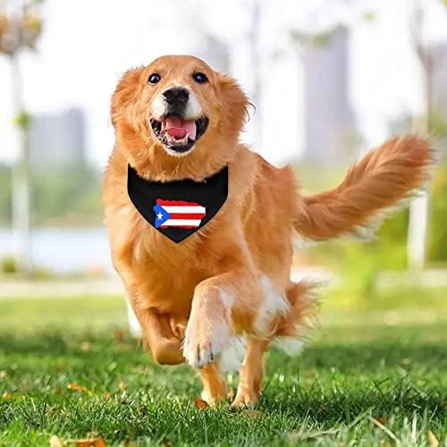 Молете се за куче Пуерто Рико Кърпа Сладък Триъгълен Шал Шал Престилки с Регулируема Катарама