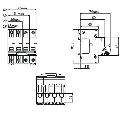 Автоматичен прекъсвач, за свързване на системи за автоматизация на NDB2-63C32-3 на DIN-шина, UL 1077 Допълнителна защита,