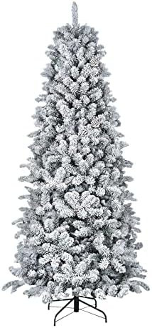 Waylike 6-подножието на Изкуствена Коледна елха Премиум-клас с флокированием, Неосвещенная Изкуствена Коледна елха