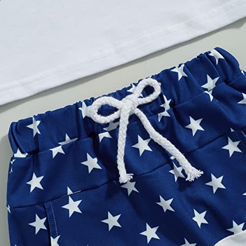 LZCYILANXIULSL/ Облекло за малки Момчета на 4 юли, Тениска с къси ръкави и Надпис All American + Шорти в Звездната Ивица,