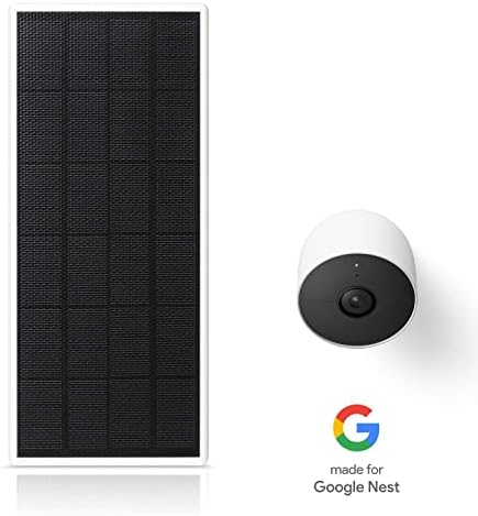 Соларен панел Wasserstein за камерата на Google Nest на открито или в помещения, с Батерия - 2,5 W Слънчева енергия -