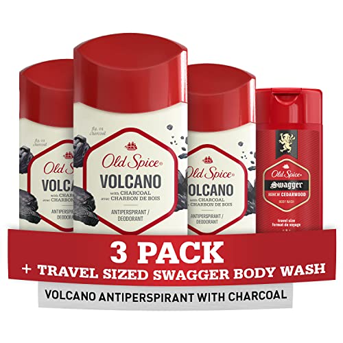Мъжки против изпотяване и Дезодорант на Old Spice Вулкан с въглен на прах, опаковка по 3 броя 2,6 грама с
