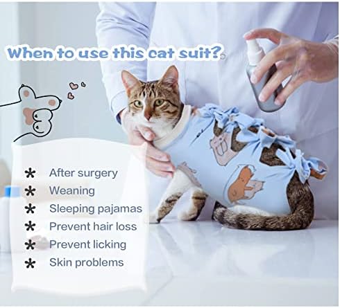 Костюм за възстановяване на котката след операцията, Алтернатива на Д-Яка с конус за домашни любимци, Еластичен Професионален