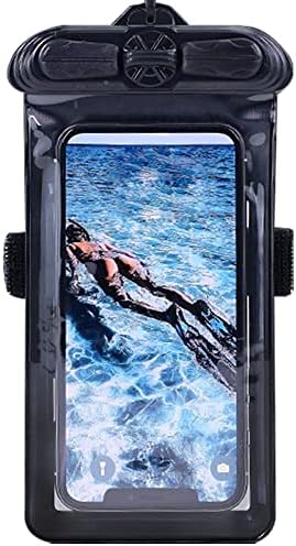 Калъф за телефон Vaxson Черно, Съвместим с водоустойчив калъф Canon Legria (Vixia) HF M306 Dry Bag [Без защитно
