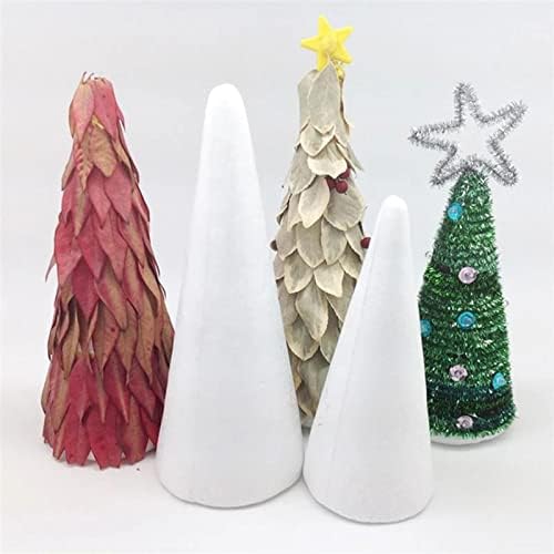 Craft Foam Cone - Пяна във формата на конус за diy, Коледната Елха, Централна част на масата, Бял Стиропор, 3,