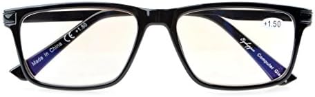 Компютърни Четци Eyekepper Качество TR90 Рамка Извити Линия Компютърни Очила За Четене Черен + 1,75