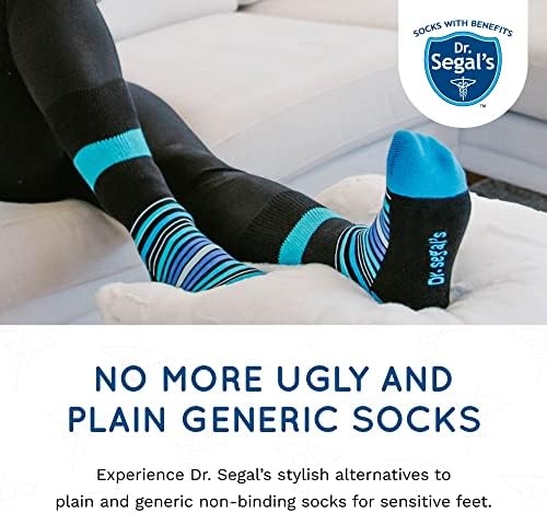 За нищо не задължаващи чорапи Dr. Сегал - 3pk M / L - В синята ивица, Черна ивица, Cosmically-Сив