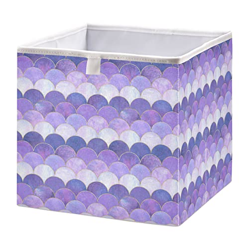 Кошница за съхранение лилаво куба във формата на скали Русалка, Сгъваеми кутии за съхранение, Водоустойчив кош за