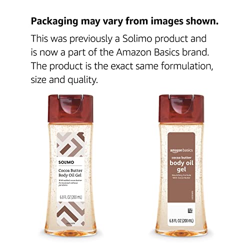 Маслен гел за тяло Basics с масло от какао, без парабени, 6,8 течна унция, 1 опаковка (по-рано Solimo)
