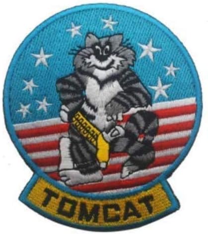 Тактическа Нашивка с Бродерия Tomcat Navy Fighter Squadron Бродерия Тактическа Нашивка с Морален Дух с Подплата от Куки