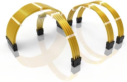 ВРЪЗКА - Удлинительный захранващ кабел PSU PC с дължина 50 см с метални ръкави и силиконово покритие, мек и гъвкав,