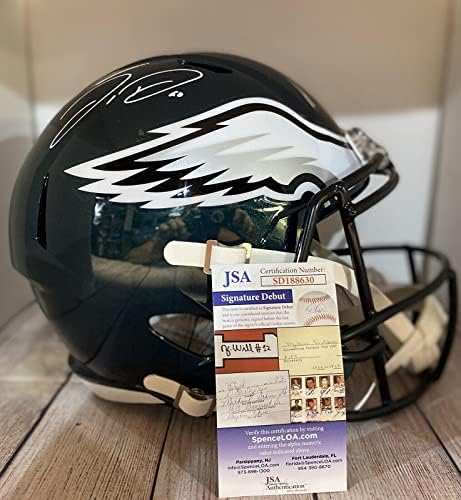 Philadelphia Eagles Джордан Дейвис, Подписано Полноразмерную Копие Шлем 3 Jsa - Каски NFL С автограф