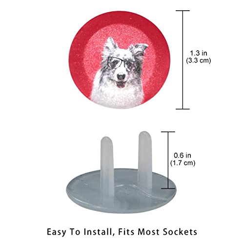 Сладък капачки за ключове за кучета порода collie 12 бр. - Защитни капачки за контакти, за деца – Здрави и устойчиви – Лесно