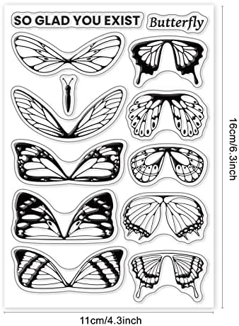 ОРИГАЧ Пеперуди Прозрачни Силиконови Печати са Прозрачни Печати за Направата на Картички, Бижута и САМ Scrapbooking