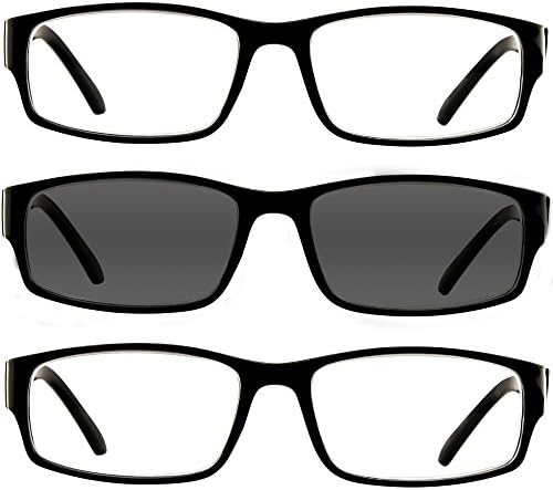 Четци TruVision Модни Очила за четене Muiti Pack Мъжки или Женски Удобна Кутия Панти F504