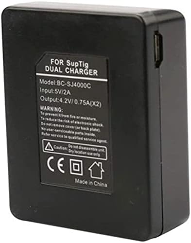 Двухпортовое зарядно устройство HIFFIN® с кабел Micro USB, съвместимо с SJCAM SJ4000WiFi/SJ4000 AIR/SJ5000WiFi/SJ5000