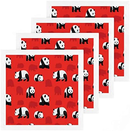 Кърпички за миене на тапети Kigai 4 опаковки с образа на Мечка и Панди – Меки Кърпи За лице, За фитнес, Хотелски и