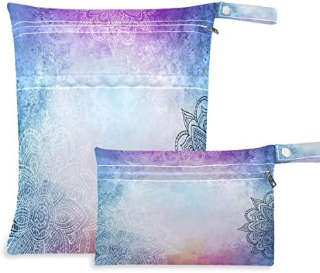 KEEPREAL Purple Mandala's Wet Dry Bag за филтър памперси и бански костюми, за пътуване и на плажа - Водоустойчив мокри
