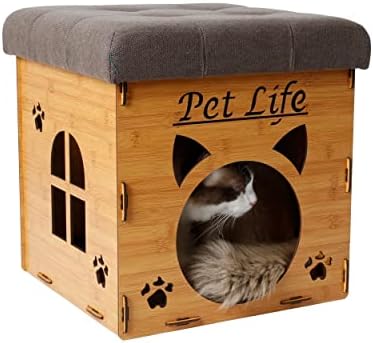 Сгъваема Пейка за котки Пет Life Foldaway - Шезлонг за котки, която едновременно служи Кошачьим къща