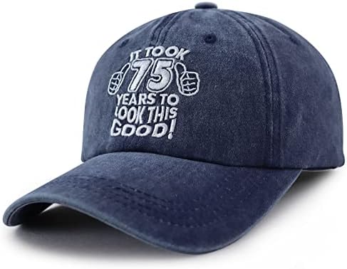Xucamty Отне 75 Години, за да Изглежда Тази Добра Шапка, Регулируем Памучен Бродирани бейзболна шапка с Подаръци за 75-ия