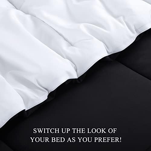 Aisbo Black White Twin Comforter Set - Меки, Пухкави, Леки Комплекти спално бельо Twin Size, Сменное Пуховое