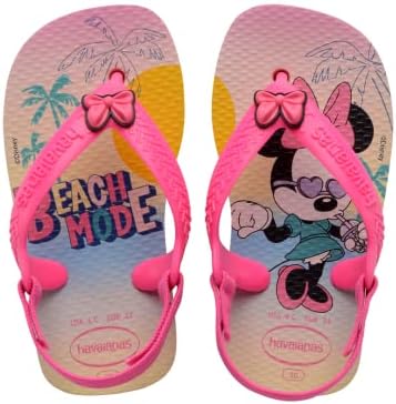 Havaianas Детски Класически сандали на Дисни - Сандали с Мини Маус и каишка отзад - Розов/Pink, 6 бр. за деца