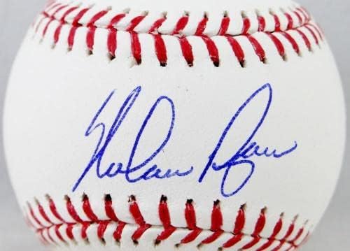 Нолан Райън подписа договор с Тексас Рейнджърс Роулингс, Официален Представител на Висшата лига на Бял MLB бейзбол -