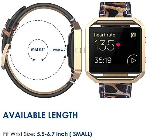 Кожена каишка Simpeak с корпус, съвместим с smart часовника Fitbit Blaze, Каишка от естествена кожа, която замества