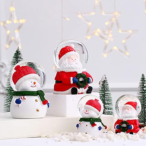 Коледен Глобус с Подсветка от Смола, Блестящ Коледен Кристална Топка, Нежна Светлина, което променя Цвета си, за Декорация