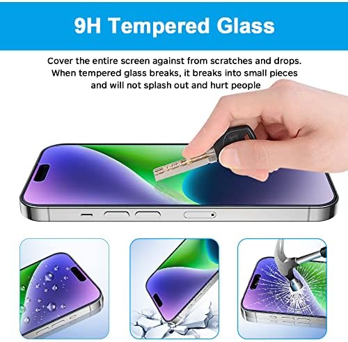 Защитно фолио GLASS-M [2] за iPhone 14 Pro (6,1 инча) със защита от синя светлина, Защитен слой от закалено