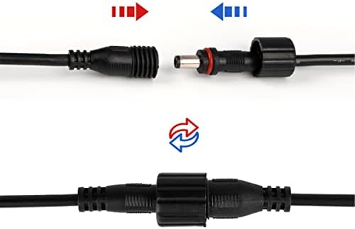 Liwinting Водоустойчив IP67 удължителен кабел dc 5 метра /16,4 фута 2,1 мм x 5.5 mm удължителен кабел за постоянен