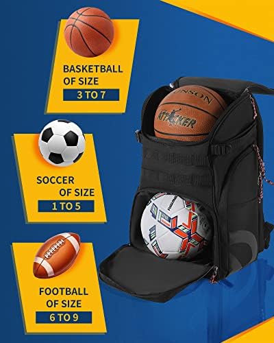 Голям Баскетболен Раница TRAILKICKER с Отделение за топка и Джоб за обувки, Чанта за спортни съоръжения на открито