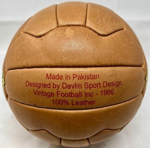 Футболна Топка с Автограф на Пеле от Винтажной Кожата 1966 година Brasil Auto PSA DNA ITP COA - Футболни Топки С