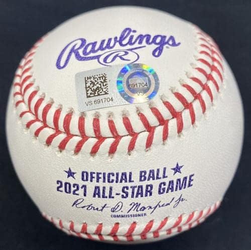 Майк Пъстърва на 9-та ASG Подписа Логото на All Star Game 2021 Бейзболни топки на MLB с Голограммой и Автографи