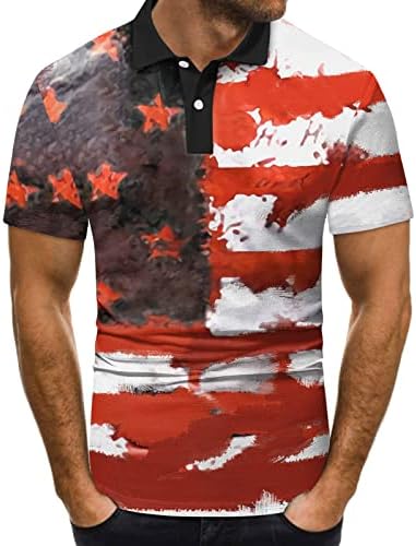 Мъжки ризи на 4 юли, Забавни Патриотични Мъжки Ризи с къси ръкави, бързо съхнещи Модерен Риза за голф с дизайн на Американското