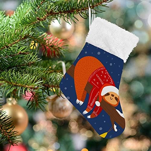 Коледни Чорапи ALAZA Весела Коледа, Скъпа Ленивец, Класически Персонализирани Малки Чулочные Украса за Семейни